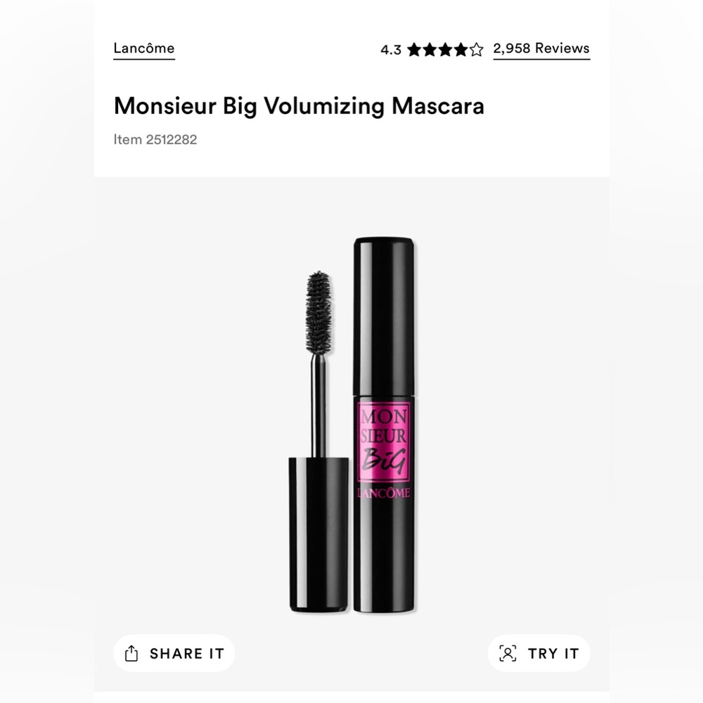 Lancome Monsieur Big Mascara *Empty*
